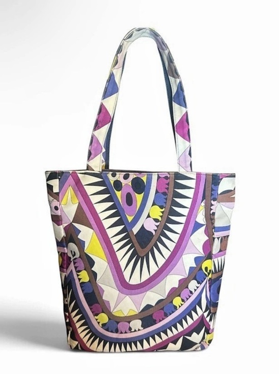 Emilio Pucci Handbags - Emilio Pucci Geometric Tote in Purple & White Medium